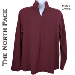 The North Face Mens Quarter Zip Fleece Pullover Large Maroon Burgundy Gorpcore